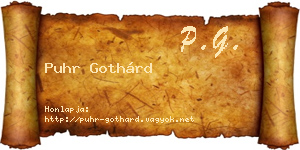 Puhr Gothárd névjegykártya